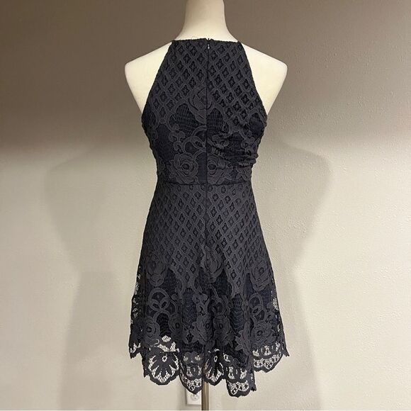 Lulus Charlotte Charcoal Grey Lace Skater Dress - Picture 8 of 15